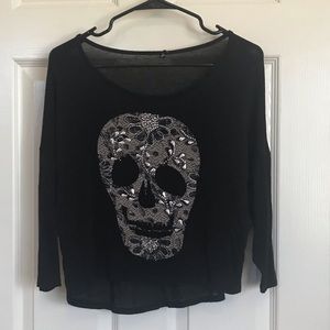 Black Top with Sugar Skull